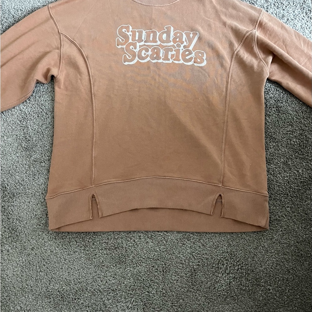 Aerie Tan Sunday Scaries Crew Neck.